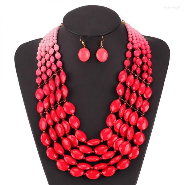 Collier boucles d'oreilles ensemble UDDEIN nigérian mariage bavoir perles Pack déclaration collier Vintage bijoux africains