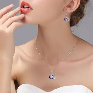 Ketting oorbellen instellen Valentijnsdag sieraden hartvormige faux voor vrouwelijke moeder dochter cadeau -idee