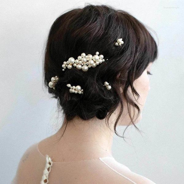 Ensemble de boucles d'oreilles et collier, peigne à cheveux, épingles à cheveux, Style Baroque Vintage, grandes perles, accessoires pour mariée NA