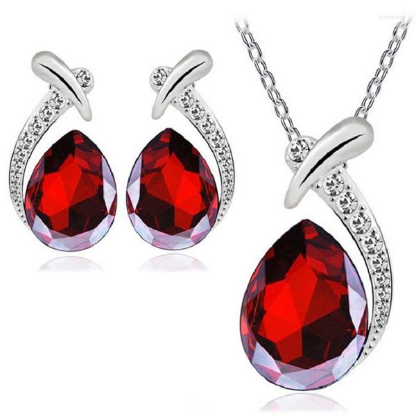 Collier Boucles D'oreilles Ensemble En Gros 6 Lot Pour Femme Orné De Cristal Et De Bijoux De Mariage