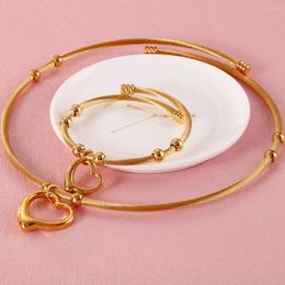 Ketting oorbellen set vrouwen met holle gekke hart hangende kraag instelbare armband mode roestvrijstalen luxe sieraden