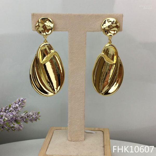 Yuminglai – ensemble de boucles d'oreilles et collier, bijoux de luxe de dubaï, grande couleur or Rose, deux tons, qualité FHK10606