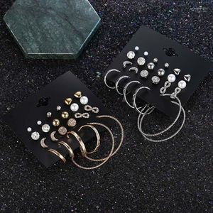 Yungqi – ensemble de boucles d'oreilles et collier pour femmes, grand cercle, lune, étoile, cœur, infini, bijoux à la mode bohème, cerceau géométrique, 2022