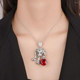 Zlxgirl – ensemble de bijoux classiques en Zircon rouge, pendentif léopard, à la mode, cadeau de Couple pour femmes, sacs gratuits