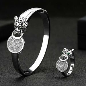 Collier Boucles D'oreilles Ensemble Zlxgirl Bijoux Or Et Argent Plaqué Couleur Léopard Forme Animal Bracelet Anneau Pour Homme Cadeau Zircone Bracelet Aneis