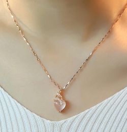 Collier Chaîne de clavicule femelle Simple Rose Gol Hibiscus Poudre Poudre Pendre Couleur Gol