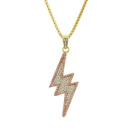 ketting voor herenketen Cuban Link Gold Chains Iced Out Sieraden Hip Hop Lightning ketting Foreign Trade Fashion Full Diamond Pendant