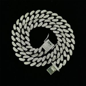 collier pour hommes chaîne cubaine lien chaînes en or glacé bijoux Diamant Bracelet 16mm Rond Épais Collier pour Hommes et Femmes Hiphop