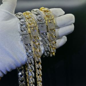 ketting voor herenketen Cuban Link Gold Chains Iced out sieraden diamantarmband 14 vet volle diamant dunne mannen en vrouwen hiphop