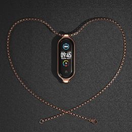 Ketting voor Mi Band 5 6 7 8 Strap hanger voor Xiaomi Mi Band 6 Metal Bracelet polsband voor Miband 4 3 Hangende nek decoratie