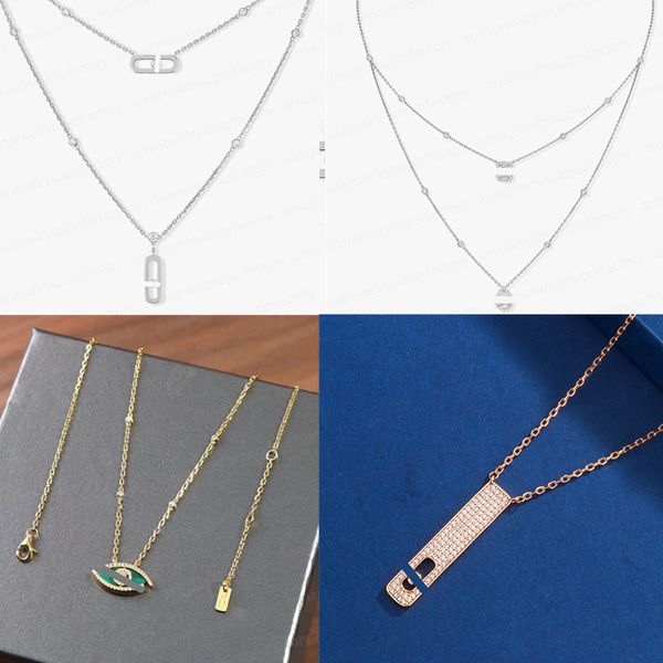 Livraison gratuite collier pour femmes mode série Messik unique trois diamant coulissant asymétrique concepteur dame bijoux fête de mariage cadeau de luxe en gros