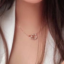 ketting voor vrouwen LIEFDE designer diamant Verguld 18K T0P kwaliteit officiële reproducties klassieke stijl kristal luxe 009