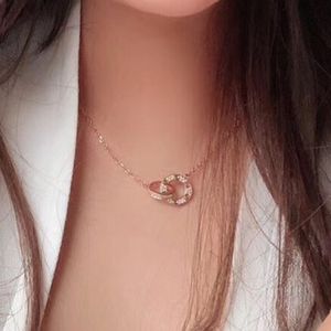 collier pour femme LOVE designer diamant plaqué or 18K T0P qualité reproductions officielles style classique cristal luxe 009