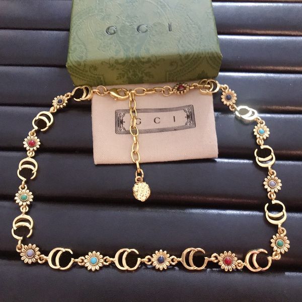 Collier Gold plaqué Diamond LETTER Chain Collier Bijoux avec une marque de créateur Birdance d'anniversaire Collier Pendant Gift Pending