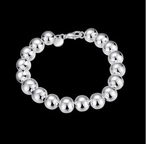 Ketting Hoogwaardigheid 925 Sterling Silver Compated 10mm Gebed kralen Ketting Bracelet oorbellen Mode sieraden Set Wedding Gift voor WOMA