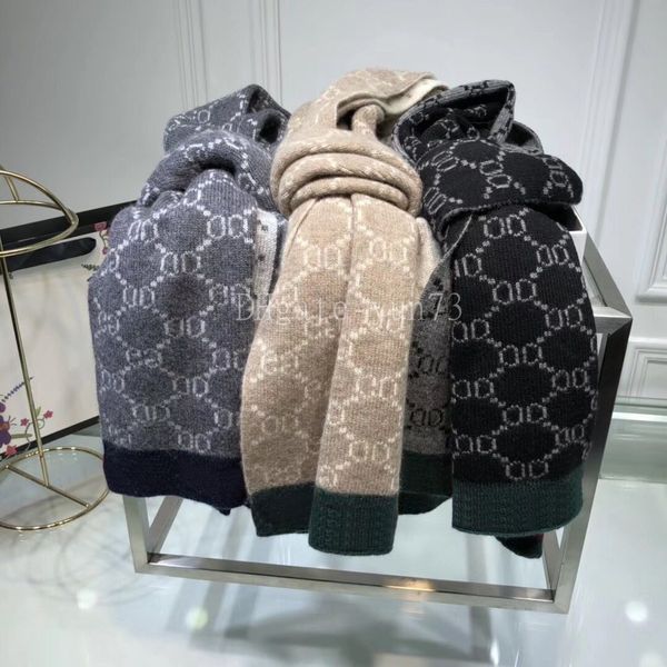 Bufandas de diseño clásico Bufanda de jacquard de cachemira para hombre y mujer Chales largos de invierno Letra completa Impreso Touch Warm Wraps Bufandas con etiquetas