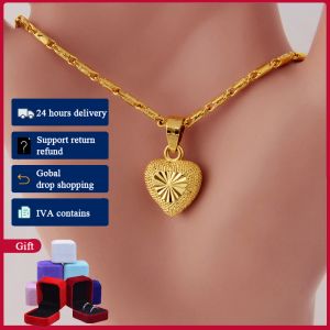 Collier Hoyon Real Gold Color Collier Clavicule Chaîne Col Collare Jewelry For Women Charms Care-Cartchape Pendant Gift For Girlfriend