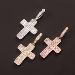 Collier Ins Slender Diamond Cross Pendant Real Gold Electroplated New Product Accessoires