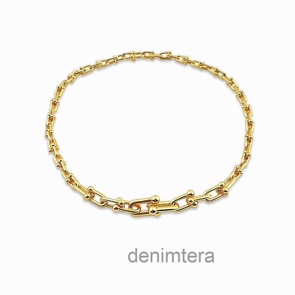 Collar Joyería Luz Estilo de lujo t Moda para el hogar Collar con gradiente de herradura en forma de U Ins versátil para hombres y mujeres Diseñador 3F92