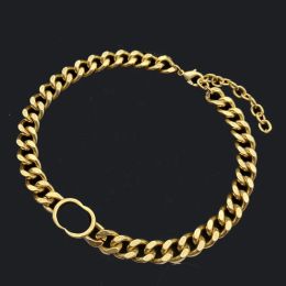 necklace Jewelry Nouveau collier et bracelet de créateur ras du cou pour bracelets de lettres unisexes chaîne en or colliers de charme en acier inoxydable avec boîte