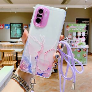 Ketting Lanyard Schouderriem Cord Case voor Xiaomi Redmi Note 10 10s 9Pro K40 POCO F3 X3 PRO NFC M3 Clear Soft Cover