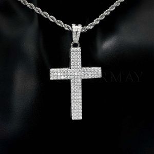 Collier Moissanite 10K 14K pendentif croix collier D VVS Moissanite Style Hip Hop femmes hommes pendentif bijoux