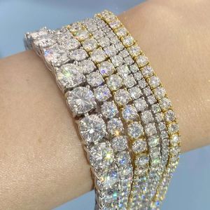 Collier Moisanite Chain Classic Fashion Iced Out Lab Lab Grown Diamond Women Men 14K / 10K Gold Bracelet Tennis