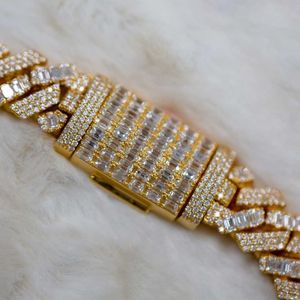 necklace moissanite chain Glacé rond et Baguette Moissanite diamant personnalisé hommes pendentif collier Hip Hop bijoux S925 collier en argent Sterling