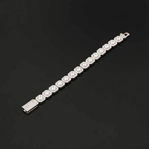 Collier Moissanite bracelet de créateur glacé bracelet de tennis pour femme incrusté 1 rangée diamant titane acier plaqué or 8mm 10mm 12mm largeur chaîne hip hop hommes