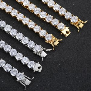 Collier Moissanite bracelets de luxe bracelet de tennis design pour femmes hommes incrusté 1 rangée 8MM CZ diamant plaqué or bijoux de créateur hip hop