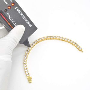 Collar Moissanite Pass Diamond Tester 10K 14K 18K Real Solid Gold Moissanite Pulsera de tenis Venta al por mayor Iced Out Vvs Diamond Hip Hop Cadena de tenis