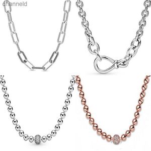 Ketting Hanger hart vrouwen mode-sieraden Real Me Link Snake Chain Chunky Infinity Knot Rose Kralen Sliding L230518