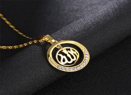 Ketting hangers moslim ketting voor vrouwen pure goudkleur Arabische islam religieuze totem met kleine kralenketen joods6773304