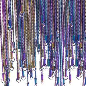 Collar Arco Iris Acero Inoxidable 1,5 Mm Cadena De Hueso De Serpiente Accesorios De Joyería Punk