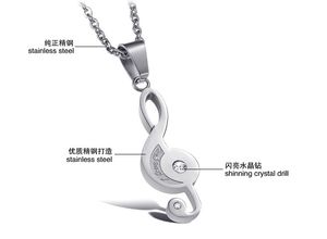 Collier précipité boucles d'oreilles chaudes vente note de musique pendentif colliers amoureux chaîne collier souvenir souvenir couples charme bijoux pour hommes femmes gratuit 0nhp