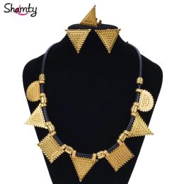 Collier Shamty fait à la main de style africain Habesha, ensemble de bijoux de mariage pour femmes, chaîne noire élégante avec inspiration éthiopienne et érythréenne