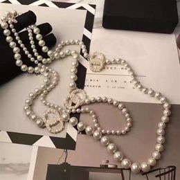 Collar de cadena de perlas corta, collares orbitales, cadenas de clavícula, perlas con regalo de joyería para mujer 02279b