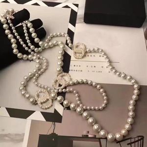 Collar de cadena de perlas corta, collares orbitales, cadenas de clavícula, perlas con regalo de joyería para mujer 02222Q