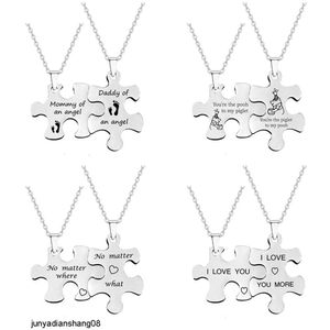 Ketting roestvrij staal liefhebbers puzzel sieraden ketting Valentijnsdag geschenk titanium stalen ketting