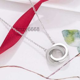Collier t Double cercle 1837 léger, luxe Simple, argent 925, pendentif de tempérament à la mode, amour, chaîne de clavicule féminine 2A1T