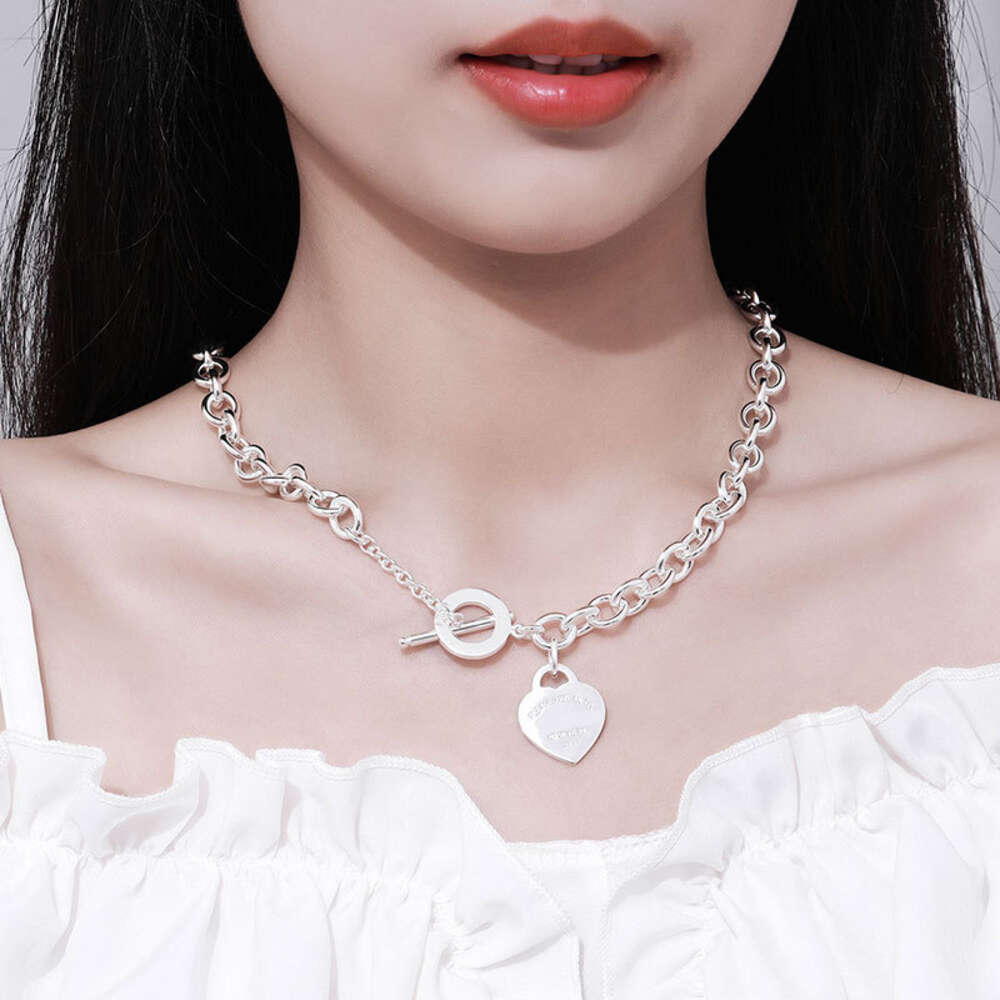 Ожерелье T Женская толстая цепная модная ювелира для сердца в форме сердца