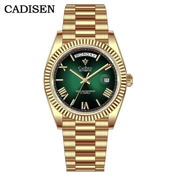 Collar de primeras marcas Cadisen C8185 Reloj para hombre con cristal de zafiro Japón Miyota 8285 Movt Reloj para hombre Mecánico Automático 10atm Reloj de buceo Reloj