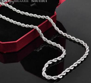 Ketting gedraaide touwketen 4 mm groothandel 925 zilveren sieraden