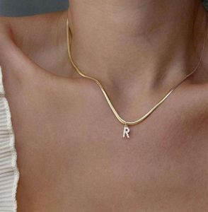 ketting dragen ingelegde diamant r letter bottenketen mode coole wind geavanceerd gevoel verguld 18k gold206y2928429