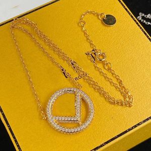 Ketting Dames Merk Ontwerpers Strass Kettingen Letter O F 18K Verguld Voor Bruiloft Sieraden Cadeau