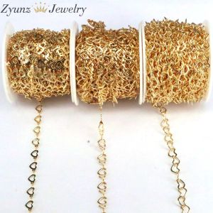 Collares de 10 metros, color dorado hecho a mano hecho hueco de la cadena de bricolaje joyas para hacer hallazgos de bricolaje