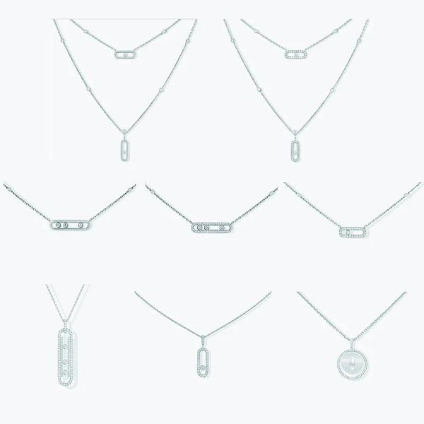 Colliers 100% argent Sterling mode femme diamant incrusté Mobile Move Uno collier.Bijoux.Beau cadeau