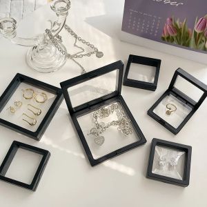 Kettingen 10 STKS 3D Drijvende Fotolijst Box Sieraden Display Stand Hanger Houder Sieraden Steen Presentatie Case Organizer