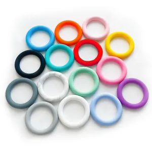 Colliers 10 pièces anneau de silicone perles sans BPA anneau de dentition bébé anneaux de dentition mâcher des perles d'allaitement collier de charme pendentif bricolage jouets