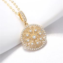 Colliers 18K JEULLE SOILD GOLD Collier Pendant pour les femmes Naszyjnik Jewelry